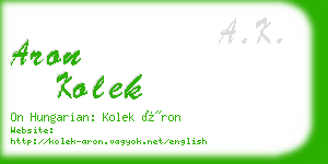 aron kolek business card